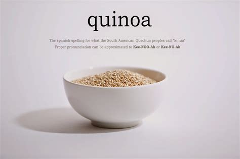 Pronunciation of Quinoa. This is a Spanish word that approximates the pronunciation of a Quechuan word. Kee-NO-ah. If it was meant to be pronounced KEEN-wah, it would have been spelled Quinhua. Record Quinoa.